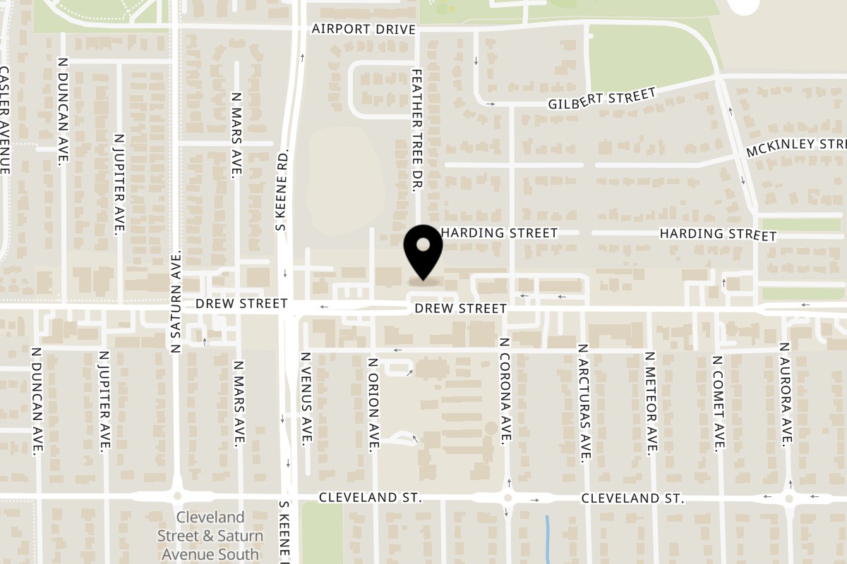 Map showing the location of Granadino's Italian Restaurant on 1840 Drew St in Clearwater